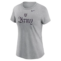 Women's Nike Gray Army Black Knights 250 Collection Rivalry Script T-Shirt