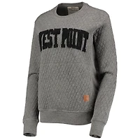 Women's Pressbox Heather Charcoal Army Black Knights Moose Quilted Pullover Sweatshirt