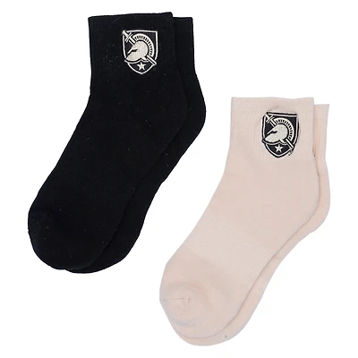 Lot de deux paires de chaussettes mi-longues style Army Black Knights pour femme ZooZatz crème/noir