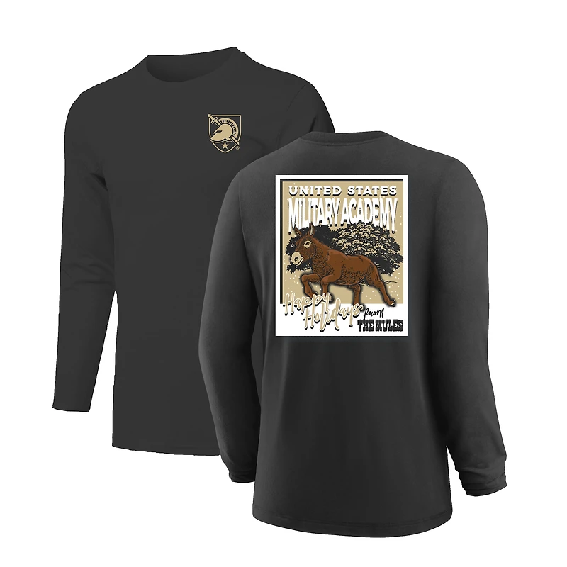 Youth Black Army Knights Snowy Polaroid Long Sleeve T-Shirt