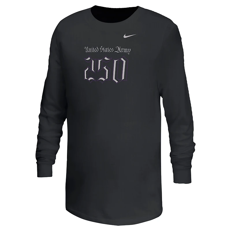 T-shirt à manches longues Nike Black Knights Army 250 Collection pour jeunes