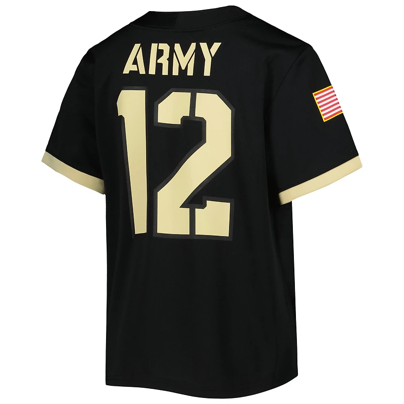 Maillot de football Nike #12 Black Army Knights 1ère Division blindée Old Ironsides Intouchable pour jeune