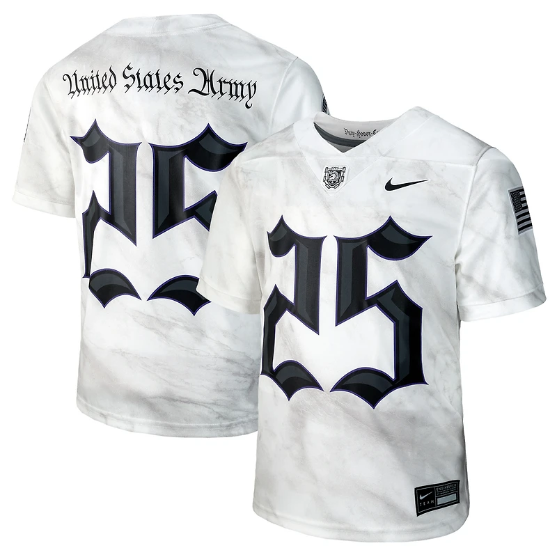 Maillot de match réplique Nike pour enfant n° 25 White Army Black Knights Collection 250