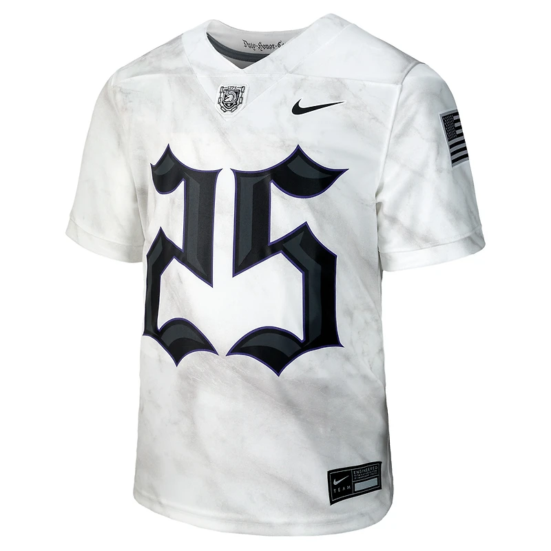Maillot de match réplique Nike pour enfant n° 25 White Army Black Knights Collection 250