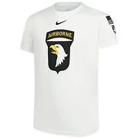 T-shirt Nike Airbourne pour jeunes, collection Rivalry 2024, blanc, armée, Black Knights