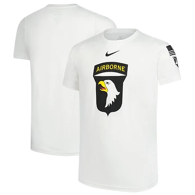 T-shirt Nike Airbourne pour jeunes, collection Rivalry 2024, blanc, armée, Black Knights
