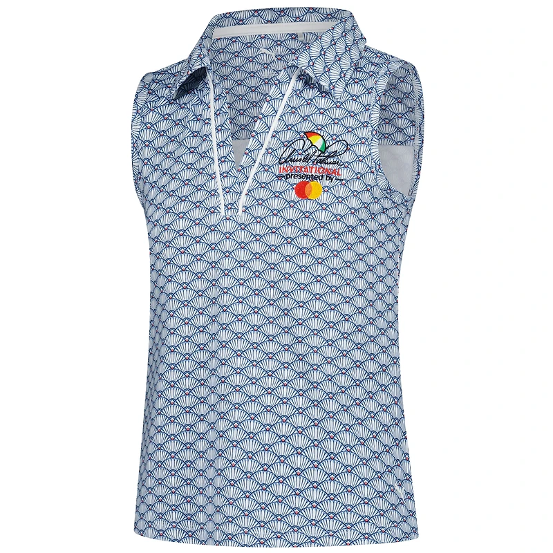 Girl's Youth Puma Blue Arnold Palmer Invitational Scallop Print Sleeveless Polo