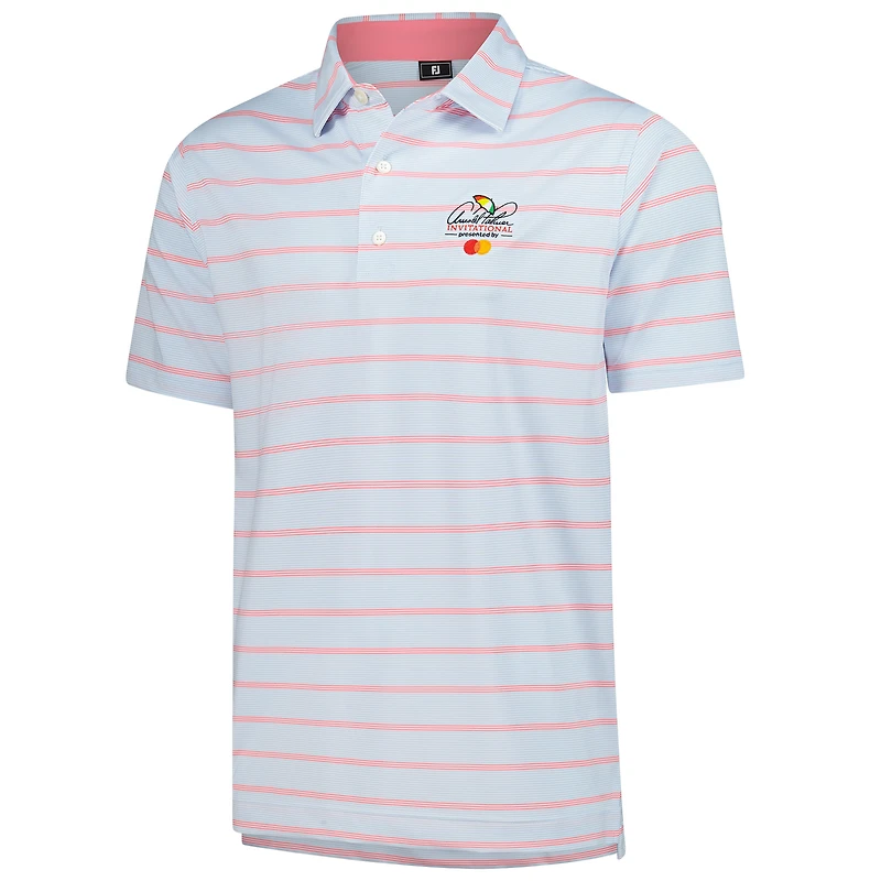 Men's FootJoy  White Arnold Palmer Invitational ProDry Multi Pinstripe Lisle Polo