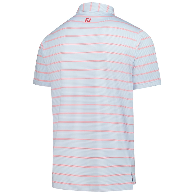 Men's FootJoy  White Arnold Palmer Invitational ProDry Multi Pinstripe Lisle Polo