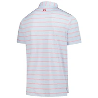 Men's FootJoy  White Arnold Palmer Invitational ProDry Multi Pinstripe Lisle Polo