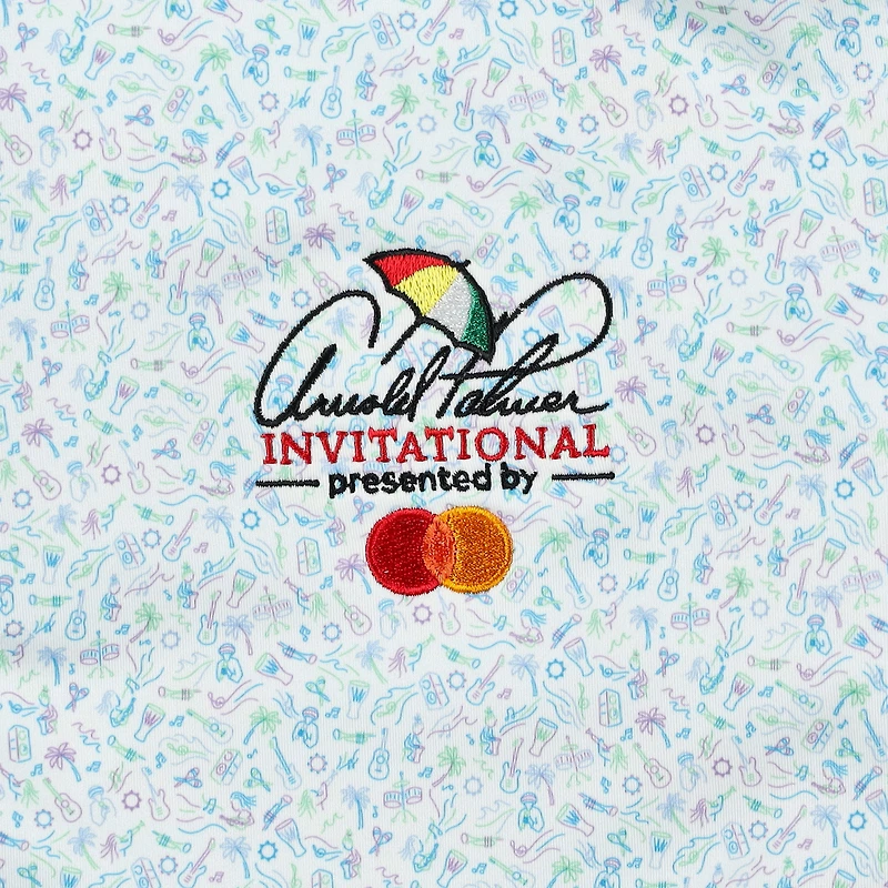 Polo en jersey de performance Peter Millar blanc Arnold Palmer Invitational Island Jammin' pour homme