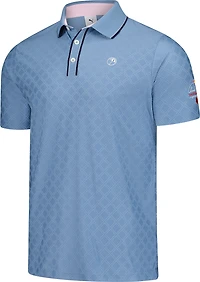 Men's Puma  Blue Arnold Palmer Invitational Tipped Jacquard Polo