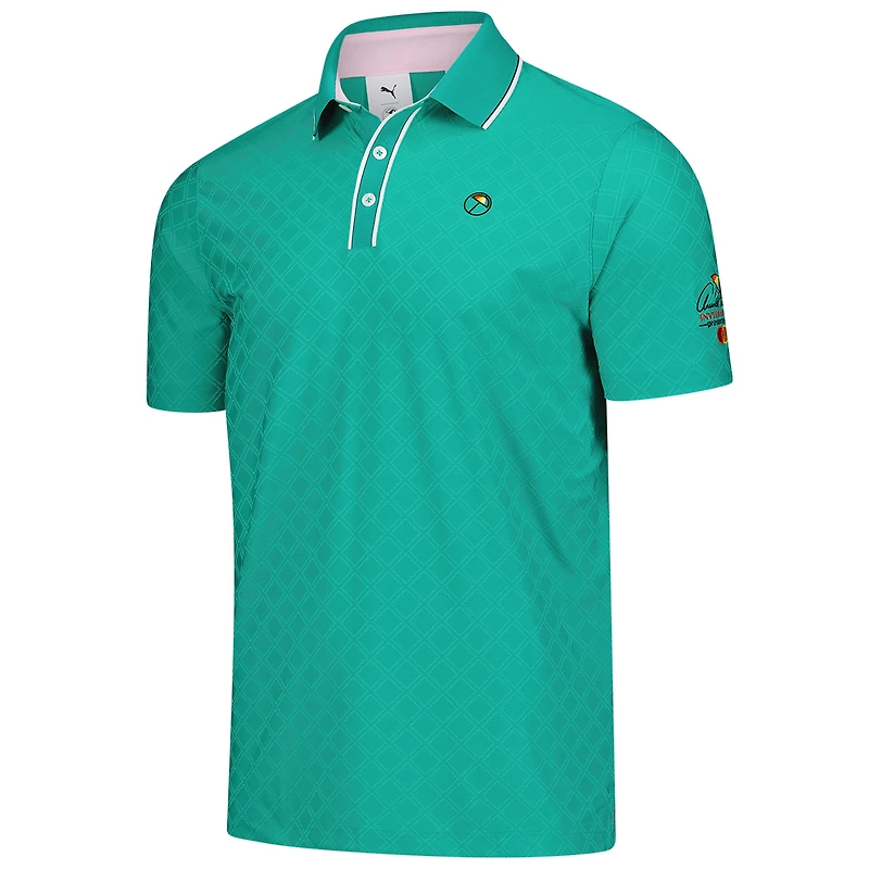 Men's Puma  Green Arnold Palmer Invitational Tipped Jacquard Polo