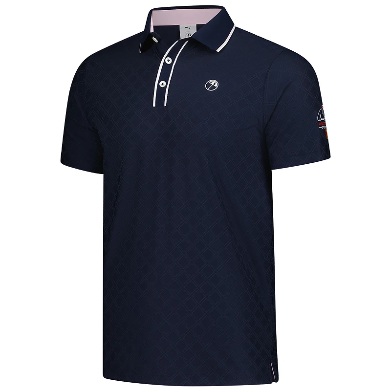 Men's Puma  Navy Arnold Palmer Invitational Tipped Jacquard Polo