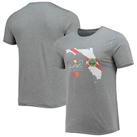 T-shirt à trois mélanges pour homme Ahead gris chiné Arnold Palmer Invitational Florida State Flag