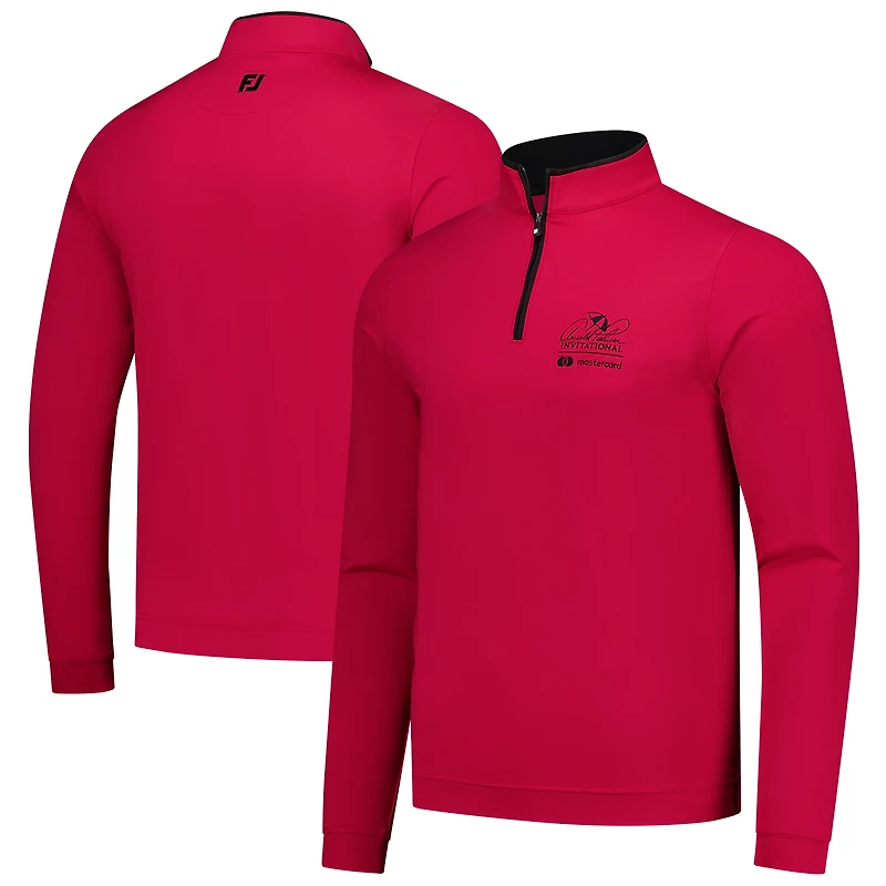 Men's FootJoy Crimson Arnold Palmer Invitational Lightweight Solid Quarter-Zip Pullover