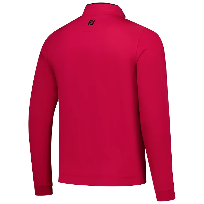 Men's FootJoy Crimson Arnold Palmer Invitational Lightweight Solid Quarter-Zip Pullover