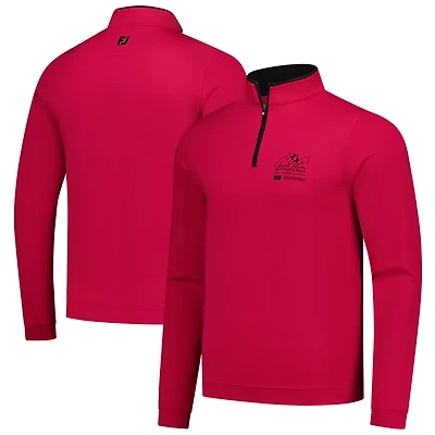 Pull FootJoy Crimson Arnold Palmer Invitational pour homme, léger et uni, à col zippé.