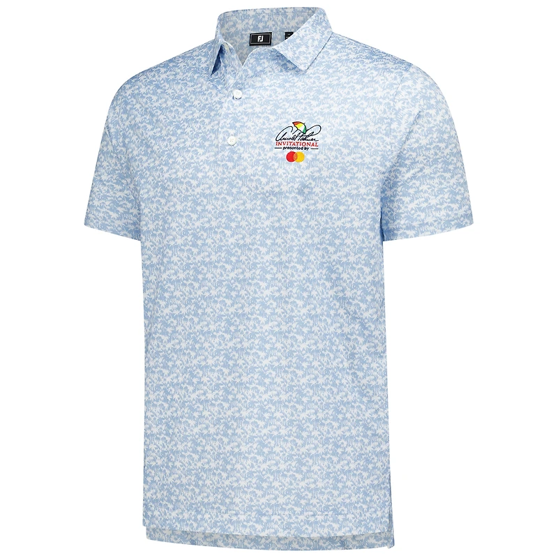 Men's FootJoy Light Blue Arnold Palmer Invitational Hidden Palm Print Lisle Polo
