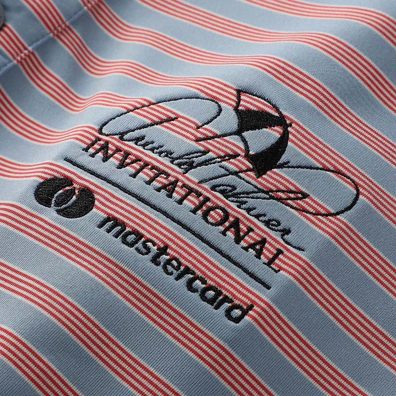 Polo FootJoy Lisle à rayures fines bleu clair Arnold Palmer Invitational pour homme