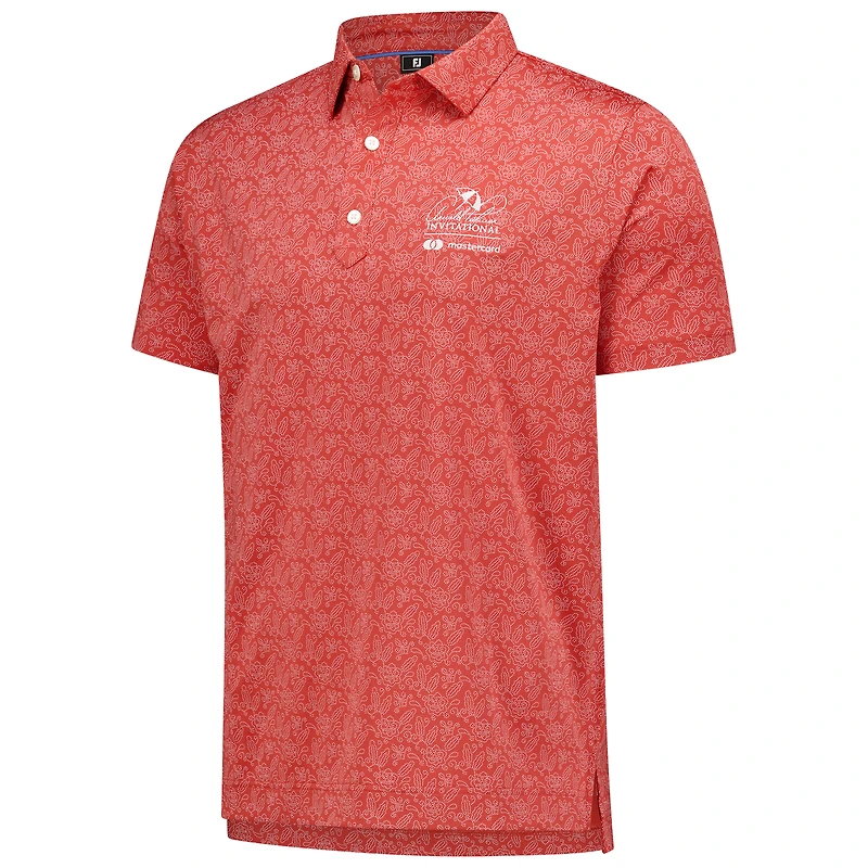 Polo FootJoy Lisle à fleurs et bout golf Arnold Palmer Invitational rouge pour homme