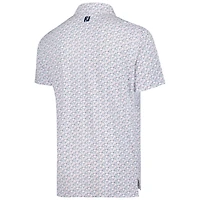Polo FootJoy blanc Arnold Palmer Invitational Doodle pour hommes en piqué extensible à col auto