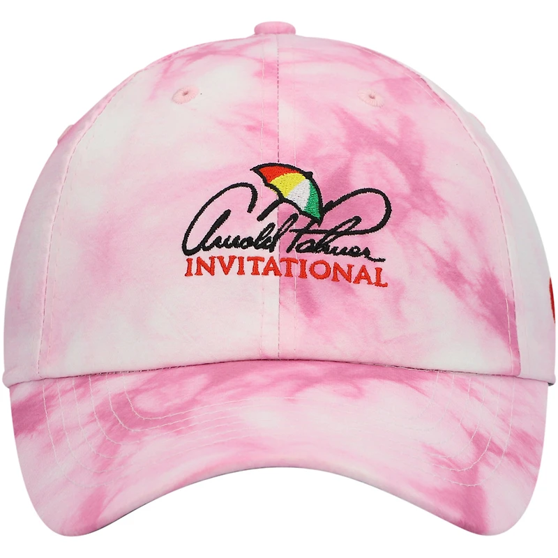 Casquette ajustable teint par nœuds Arnold Palmer Invitational Hullabaloo rose impérial pour homme