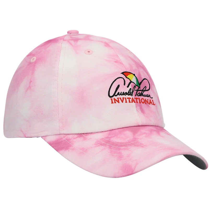 Casquette ajustable teint par nœuds Arnold Palmer Invitational Hullabaloo rose impérial pour homme