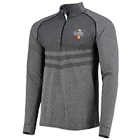 Haut à quart de zip raglan Levelwear gris chiné Arnold Palmer Invitational Leo pour homme