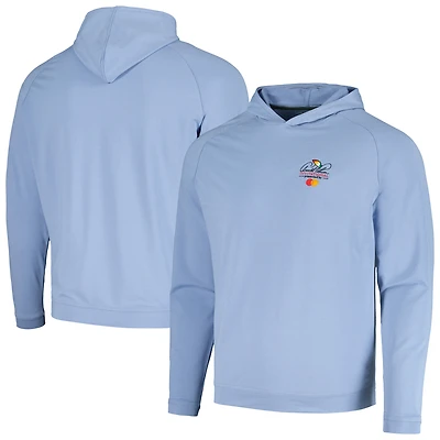 Men's Peter Millar Blue Arnold Palmer Invitational Pine Performance Raglan Pullover Hoodie