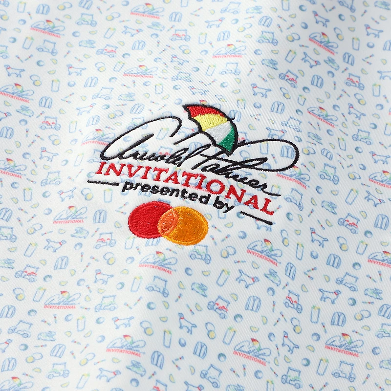 Men's Peter Millar White Arnold Palmer Invitational Custom Print Stretch Polo