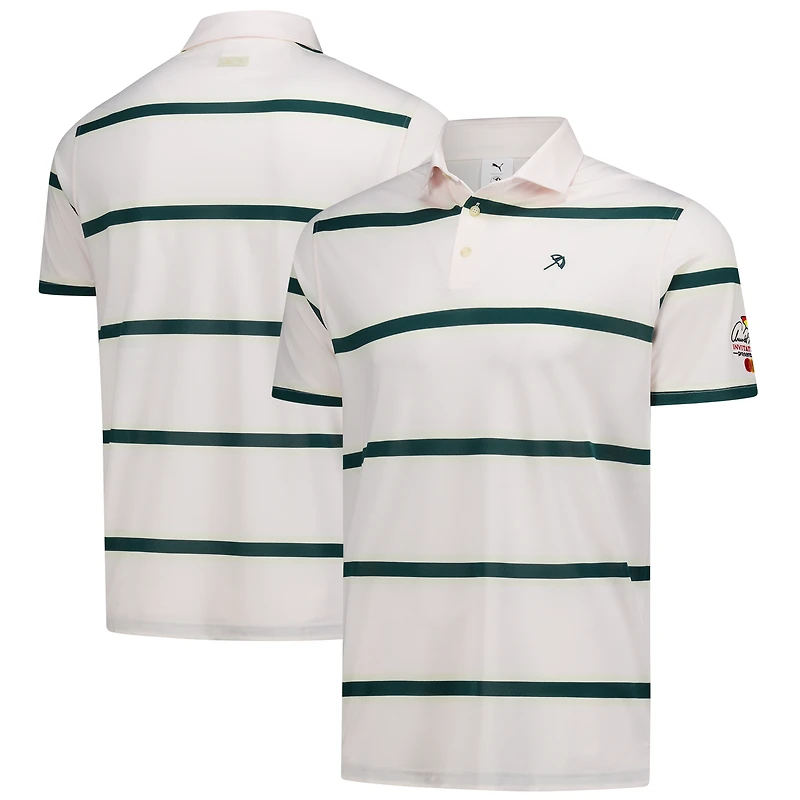 Men's Puma Pink Arnold Palmer Invitational Pique Stripe Polo