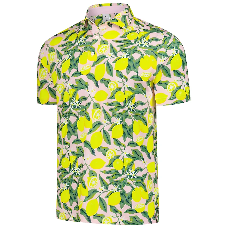 Polo Puma rose Arnold Palmer MATTR Lemon Branch pour homme