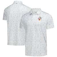 Men's Puma White Arnold Palmer Invitational CLOUDSPUN Argyle Bloom Polo