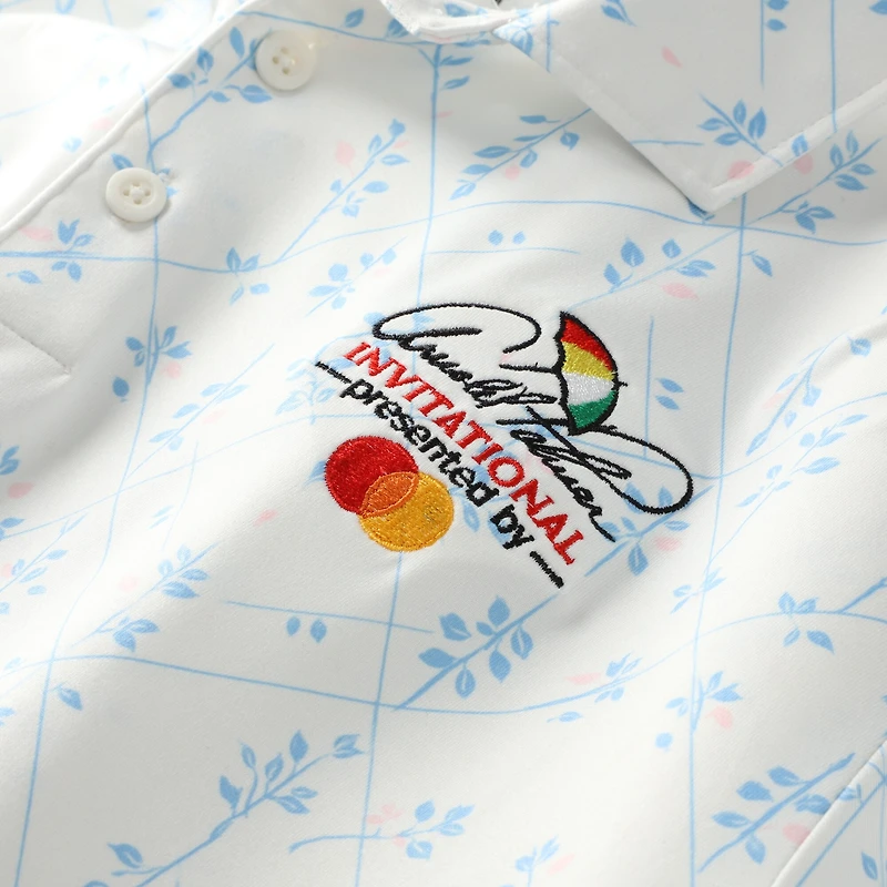 Men's Puma White Arnold Palmer Invitational CLOUDSPUN Argyle Bloom Polo