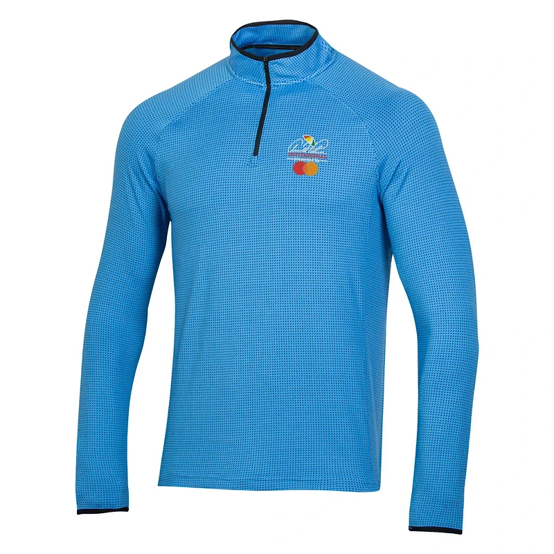 Men's Under Armour  Blue Arnold Palmer Invitational T2 Green Half Moons Print Quarter-Zip Pullover Top