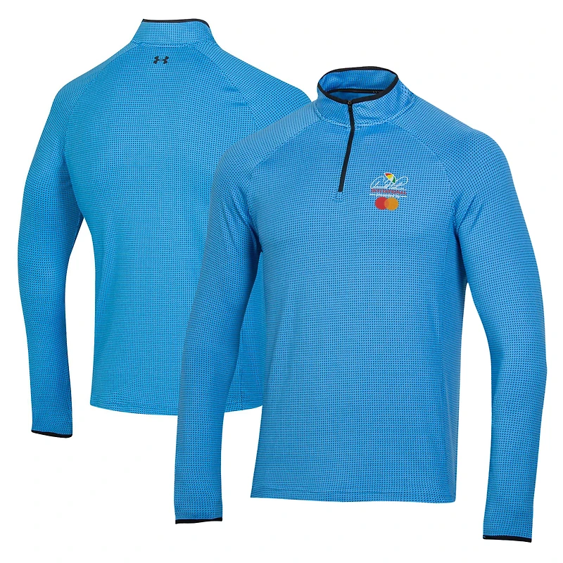 Men's Under Armour  Blue Arnold Palmer Invitational T2 Green Half Moons Print Quarter-Zip Pullover Top