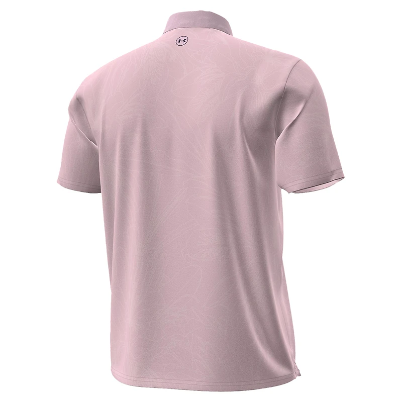Polo Under Armour rose Arnold Palmer Invitational ArmourDry Azalea Jacquard pour homme
