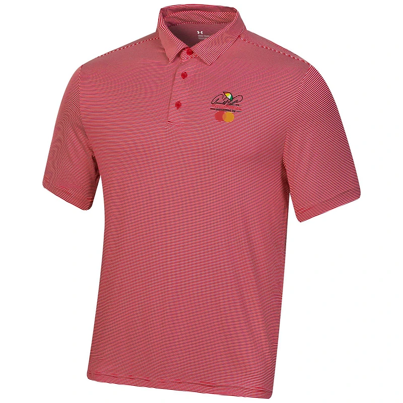 Men's Under Armour  Red Arnold Palmer Invitational T2 Green Bridge Stripe Polo