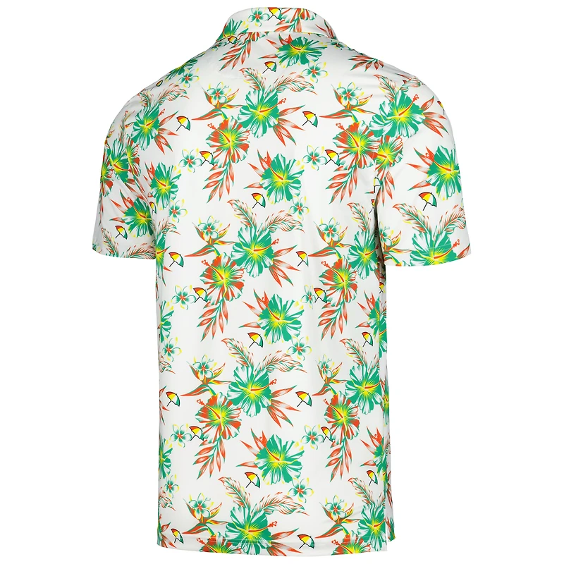 Men's White Arnold Palmer Print Tri-Blend Polo