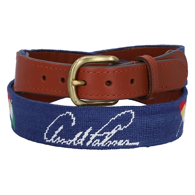 Ceinture unisexe Smathers & Branson bleu marine Arnold Palmer Needlepoint
