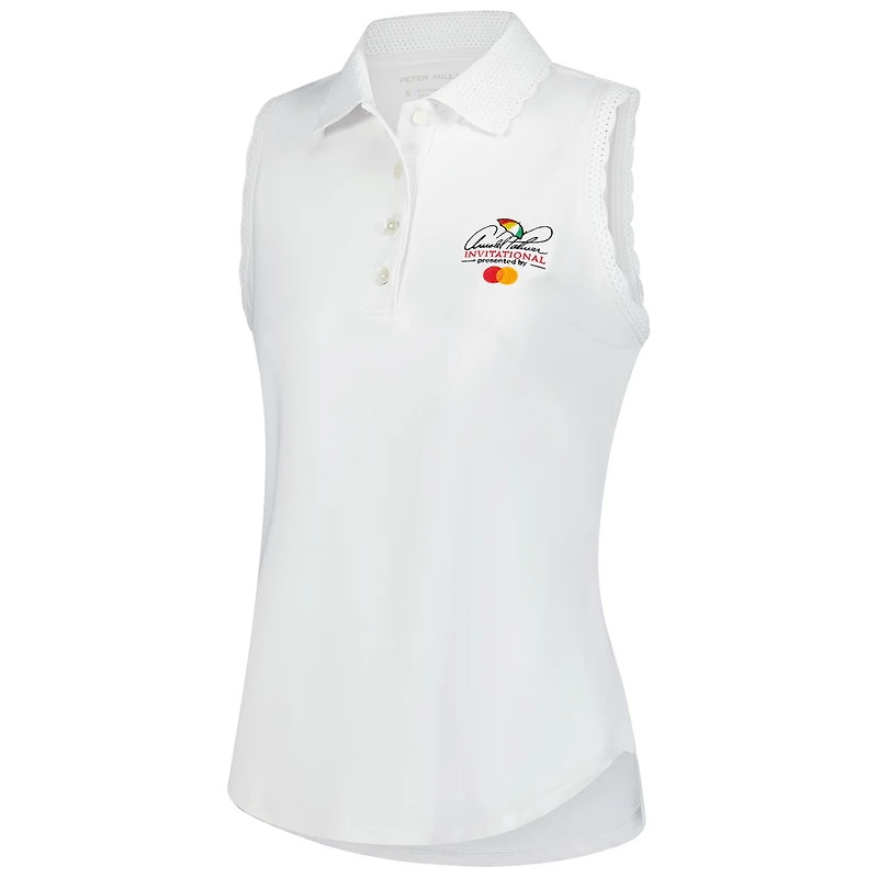 Polo en jersey extensible sans manches Peter Millar blanc Arnold Palmer Invitational Opal pour femme