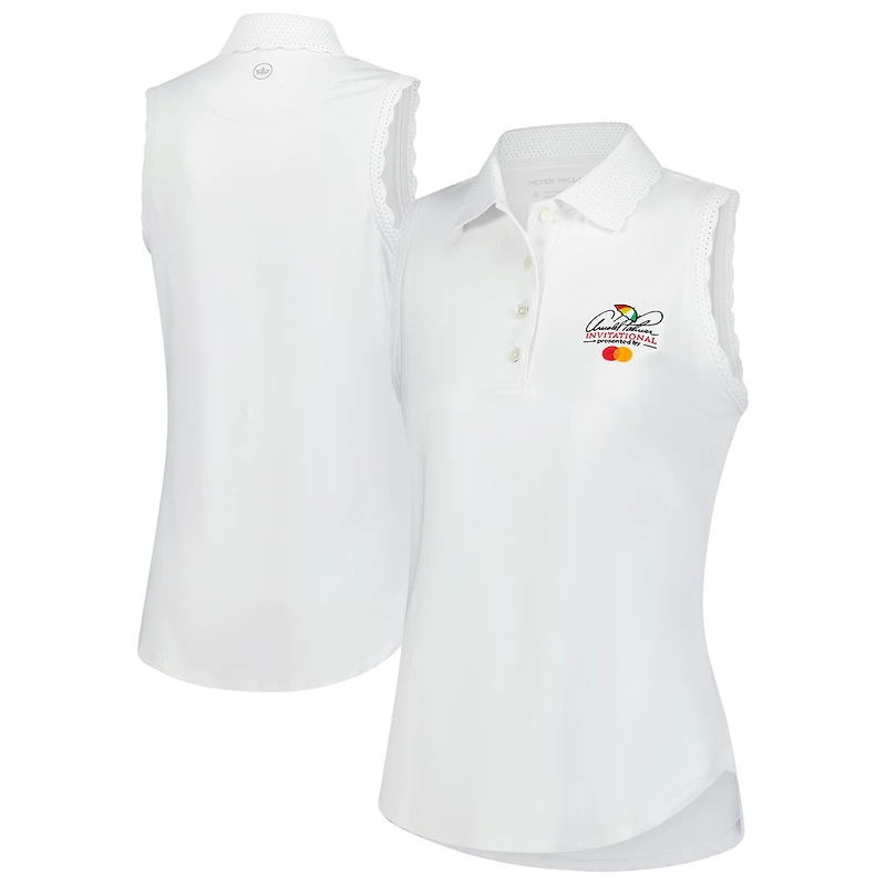 Polo en jersey extensible sans manches Peter Millar blanc Arnold Palmer Invitational Opal pour femme