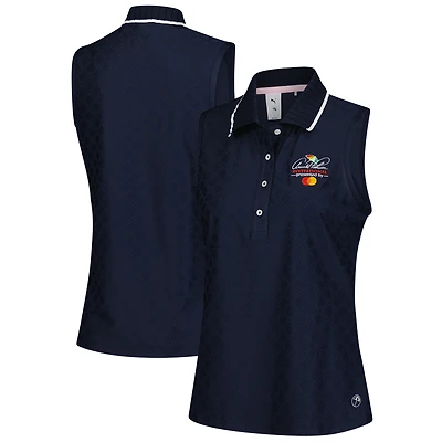 Women's Puma  Navy Arnold Palmer Invitational Jacquard dryCELL Sleeveless Polo