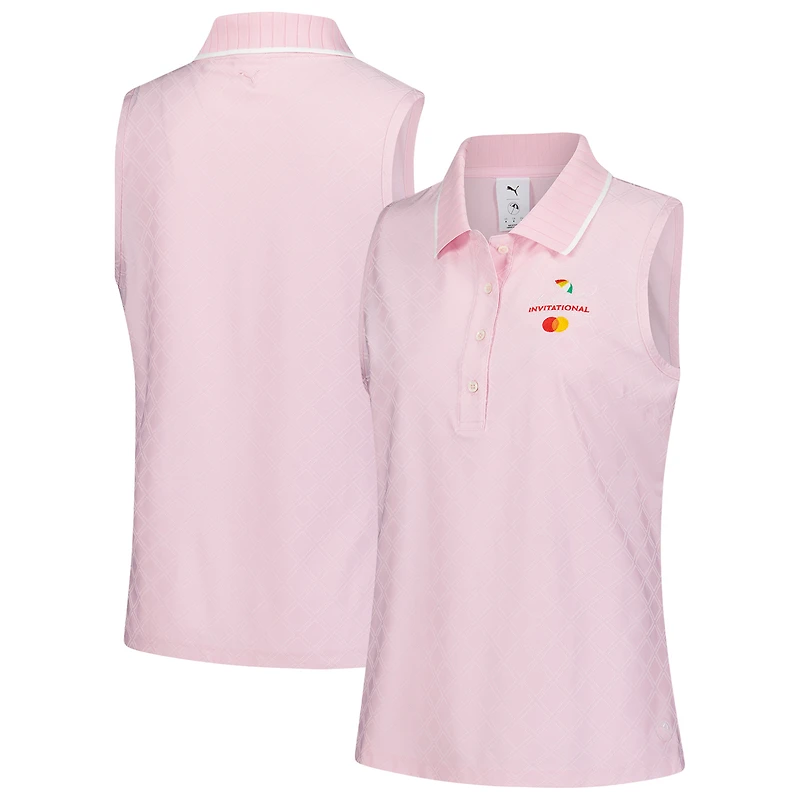 Polo sans manches Puma Arnold Palmer Invitational Jacquard dryCELL rose pour femme