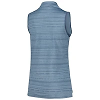 Polo adidas bleu marine Arnold Palmer Invitational Ultimate365 Stripe sans manches à quart de zip pour femme