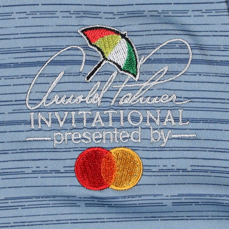 Polo adidas bleu marine Arnold Palmer Invitational Ultimate365 Stripe sans manches à quart de zip pour femme