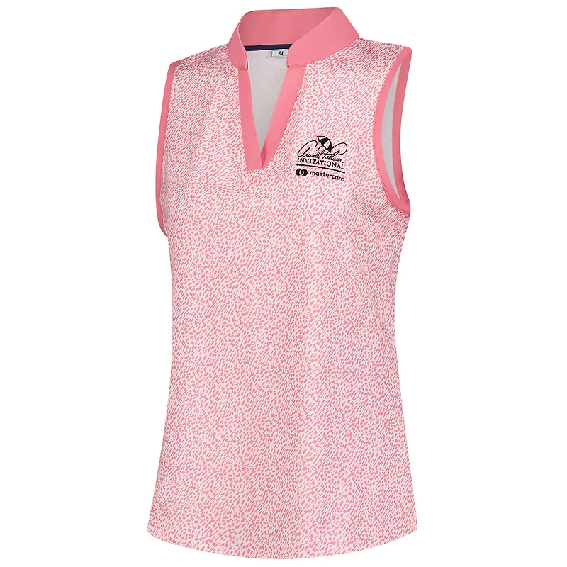 Women's FootJoy Pink Arnold Palmer Invitational ProDry Printed Sleeveless Polo