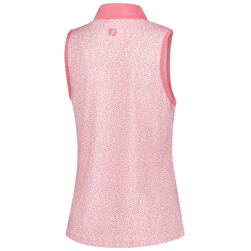 Women's FootJoy Pink Arnold Palmer Invitational ProDry Printed Sleeveless Polo