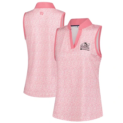 Polo imprimé sans manches rose Arnold Palmer Invitational ProDry pour femme FootJoy